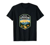Insignia Camping Mountain Let The Adventure Begin Camiseta