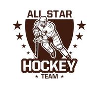 Insignia circular del campeonato de hockey sobre hielo Calcomanías de tallado fino 42x45.8cm Fácil instalación Café