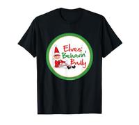 Insignia Circular navideña de Elves Behavin' Badly Elfie Camiseta