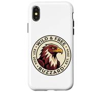 Insignia Circular Wild and Free Buzzard EST 2024 Carcasa para iPhone X/XS