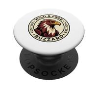 Insignia Circular Wild and Free Buzzard EST 2024 PopSockets PopGrip Adhesivo