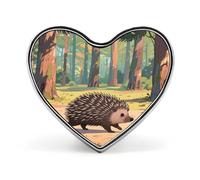 Insignia con forma de corazón de Porcupines in The Coniferous, broche de metal, pin de solapa para ropa, bolsos, sombreros y accesorios de moda para hombres y mujeres.