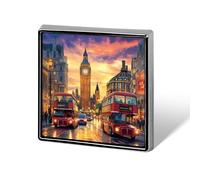 Insignia cuadrada de Londres Gran Bretaña e Inglaterra, lindo broche de botón, insignias para mochila, chaquetas, sombreros, decoración