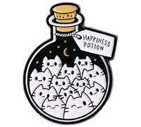 Insignia de alfiler, divertidos pines esmaltados, divertidos pines para cordones, bonitos pines de gato en una botella, para mochilas, bolsos, sombreros, chaquetas, regalo para amantes de los gatos y