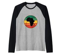 Insignia de arcoíris Retro Divertida del Continente Africano Camiseta Manga Raglan