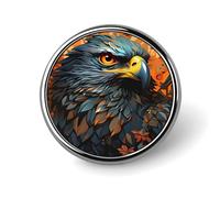 Insignia de ave halcón peregrino, pin, botón, pin de solapa, insignia redonda, insignias de metal, broche estampado para hombres y mujeres, 1 pulgada