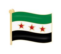 Insignia de bandera de mapa de Siria, diseño patriótico, insignia de metal resistente para entusiastas culturales y amantes de la moda, bandera siria, talla única, como se describe