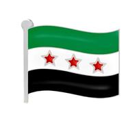 Insignia de bandera de mapa de Siria, diseño patriótico, insignia de metal resistente para entusiastas culturales y amantes de la moda, bandera siria, talla única, como se describe
