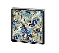 Insignia de botón con forma cuadrada para mujer, prendedor de corbata decorativo para hombre, bonitos broches cuadrados, elegantes botones florentinos en azul dorado para mochilas, chaquetas, sombr