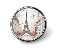 Insignia de botón de la Torre Eiffel de París francés, broche redondo de moda, exquisito pin de solapa de metal, botones personalizados para ropa, mochila, sombrero, chaquetas, decoración