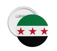 Insignia de botón redondo con texto en inglés "I Stand With Syria Pin Syria", Medium, Plástico