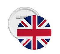 Insignia de botón redondo de apoyo del Reino Unido con diseño de bandera británica, S, Plástico