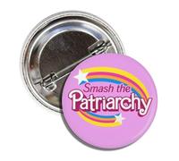 Insignia de botón Smash the Patriarchy, rosa, redonda, 3,8 cm, tema feminista