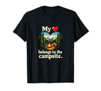 Insignia de Camping My Heart Belongs to The Campsite Camiseta