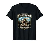 Insignia de Camping Natures Gym No Membership Required Camiseta