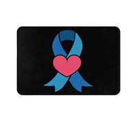 Insignia De Corazón con Cinta para La Diabetes Alfombra De Baño Divertidos Felpudo De Bienvenida Fácil De Limpiar Alfombra Puerta para Jardín Interior Entrada Casa 40X60 Cm