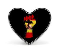 Insignia de corazón con espíritu nacional de la bandera de España, broche de metal unisex conmemorativo para solapa, botón, vestido, abrigo, accesorios para mochila y boda.