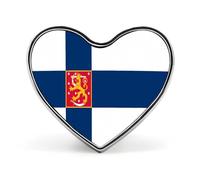 Insignia de corazón con la bandera de Finlandia, broche de metal para solapa, ideal para ropa, bolsos y sombreros de hombres y mujeres.
