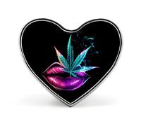 Insignia de corazón con mensaje "Fumar marihuana", unisex, de metal, conmemorativa, broche de solapa, botón, vestido, abrigo, accesorios para mochila, boda.