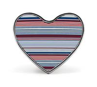 Insignia de corazón con rayas rojas, azules, blancas y grises, aleación de aluminio, pin de solapa para regalo del día de San Valentín, broches para chaquetas, mochilas y otras prendas de vestir