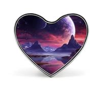 Insignia de corazón de planeta de cielo morado, aleación de aluminio, pin de solapa para regalo del día de San Valentín, broches para chaquetas, mochilas y otras prendas de vestir
