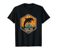 Insignia de delfín Ride The Waves Camiseta