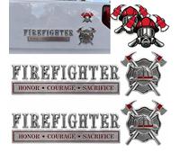 Insignia de Emblema de Metal de edición Especial de Bombero, Guardabarros de edición de Bombero, calcomanía de aleación 3D, Regalos de señal Valiente para camioneta (White*2)