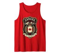 Insignia de Escudo Vintage de Canadá The True North EST 1867 Camiseta sin Mangas
