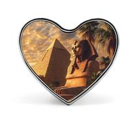 Insignia de esfinge de pirámide de los secretos del antiguo Egipto con forma de corazón, lindo broche de botón para mochila, chaquetas, sombreros, decoración