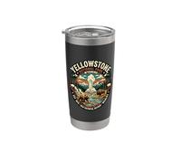 Insignia de géiser antiguo y fiel del Parque Nacional Yellowstone Wyoming Vaso térmico de acero inoxidable de doble pared