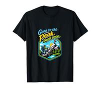 Insignia de Gone to The Peak Back Soon Camping Mountain Camiseta