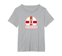 Insignia de Irlanda del Norte - Bandera del Ulster Bandera de Irlanda del Norte Camiseta, Mujer Tallas Grandes, Gris Jaspeado, 2XL Grande