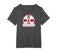 Insignia de Irlanda del Norte - Bandera del Ulster Bandera de Irlanda del Norte Camiseta, Mujer Tallas Grandes, Jaspeado Oscuro, 2XL Grande