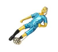 Insignia de jugador de fútbol americano con gotas de aceite de doble color, accesorio de artesanía para uso casual y eventos deportivos, broche de aleación ligero, One Size, como se describe