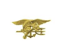 Insignia de la Marina: Guerra especial - miniatura, acabado mate dorado, 2 1/2" by 1 1/4", Sin gemas.