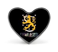Insignia de las auroras boreales de Finlandia, broche con forma de corazón, botón decorativo de aluminio para mochilas y sombreros.
