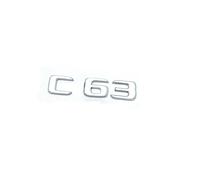 Insignia de Letras con Logotipo 3D ABS Negro C63 C43 C180 C220d C300, Pegatina de Estrella Trasera de Coche, Emblema AMG Compatible con W205 C205 W206(Silver C63)