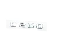 Insignia de Letras con Logotipo 3D ABS Negro C63 C43 C180 C220d C300, Pegatina de Estrella Trasera de Coche, Emblema AMG Compatible con W205 C205 W206(Silver C200)