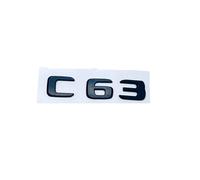 Insignia de Letras con Logotipo 3D ABS Negro C63 C43 C180 C220d C300, Pegatina de Estrella Trasera de Coche, Emblema AMG Compatible con W205 C205 W206(Glossy Black C63)