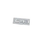 Insignia de Letras con Logotipo 3D ABS Negro C63 C43 C180 C220d C300, Pegatina de Estrella Trasera de Coche, Emblema AMG Compatible con W205 C205 W206(Silver C43)