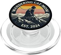 Insignia de mamá Gato errante EST 2024 PopSockets PopGrip para MagSafe