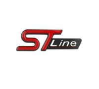 Insignia de metal 3D con logotipo ST Line for parrilla delantera de coche, pegatina for maletero, accesorios de modelado(Sticker Red Black,80x27mm)