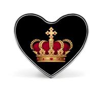 Insignia de metal divertida de King's & Crowned de 1 pulgada con forma de corazón, broche para ropa, sombrero, bolso, accesorios, corbata, decoración