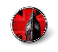 Insignia de Metal divertida de la bandera inglesa del Big Ben, broche redondo de 1 ", Pin, ropa, sombrero, bolsa, accesorios de corbata, decoración