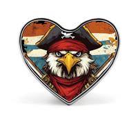Insignia de metal vintage divertida de Pirates Eagle1, broche con forma de corazón de 1 pulgada, para ropa, sombreros, bolsos, accesorios, corbatas, decoración.