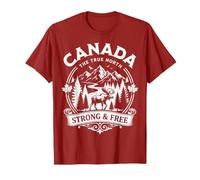Insignia de montaña de Alce Vintage Fuerte y Gratis de Canadá True North Camiseta