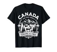 Insignia de montaña de Alce Vintage Fuerte y Gratis de Canadá True North Camiseta