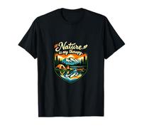 Insignia de montaña de Camping Nature Is My Therapy Camiseta