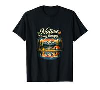 Insignia de montaña de Camping Nature Is My Therapy Camiseta