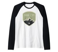 Insignia de montaña Park City, Utah Camiseta Manga Raglan